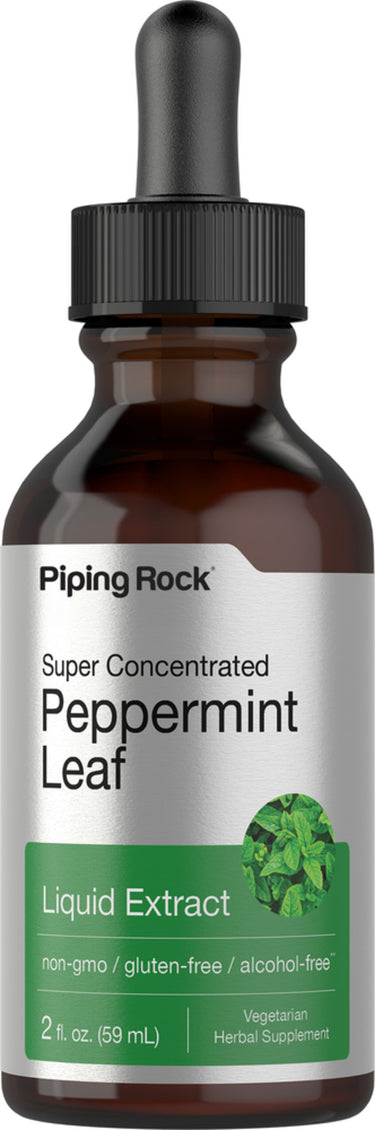 Peppermint Leaf Liquid Extract Alcohol Free, 2 fl oz (59 mL) Dropper Bottle