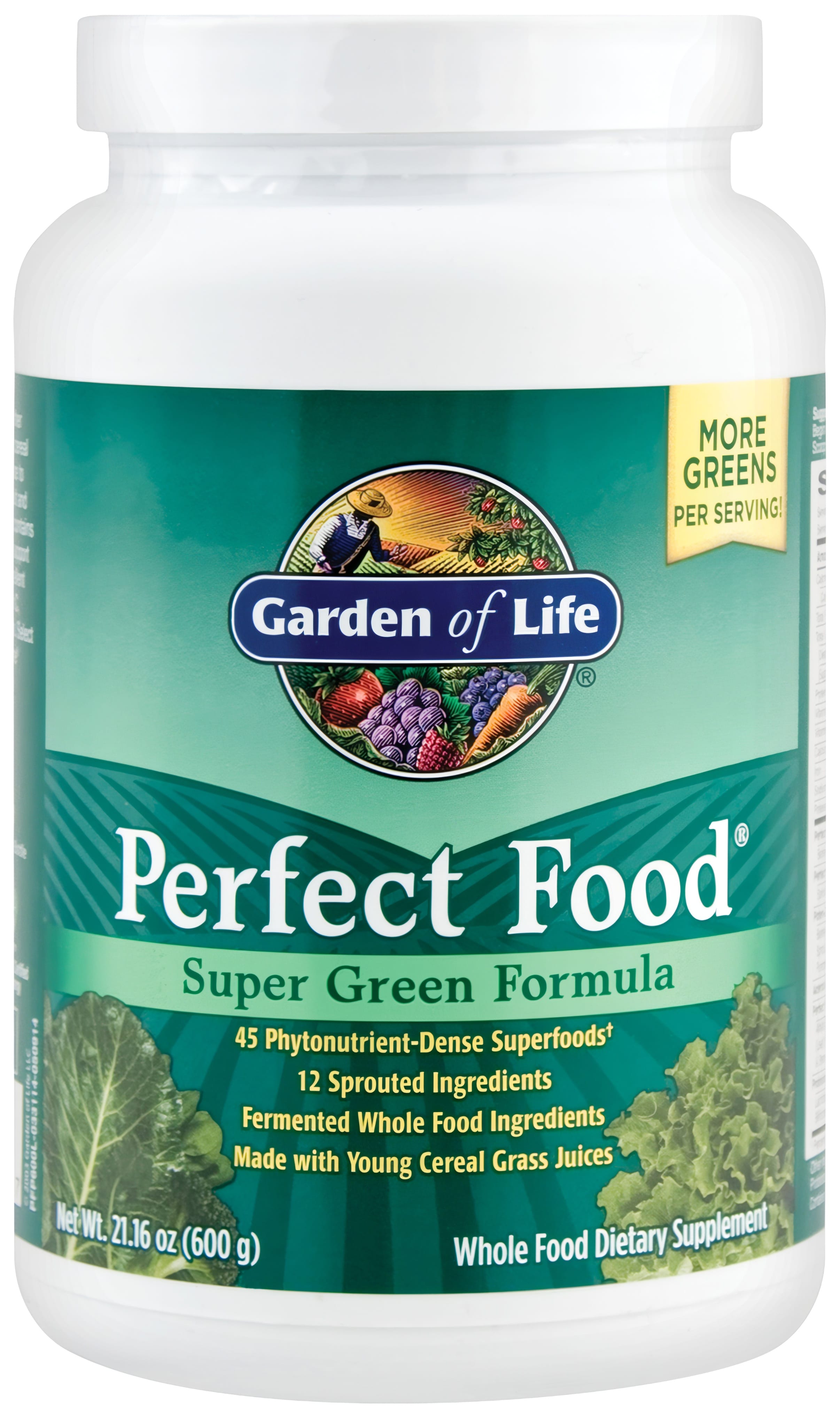 Perfect Food Super Green Formula Powder, 21.16 oz (600 g) Bottle