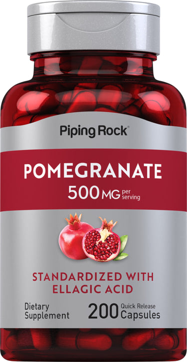 Pomegranate Extract (Standardized), 500 mg (per serving), 200 Quick Release Capsules