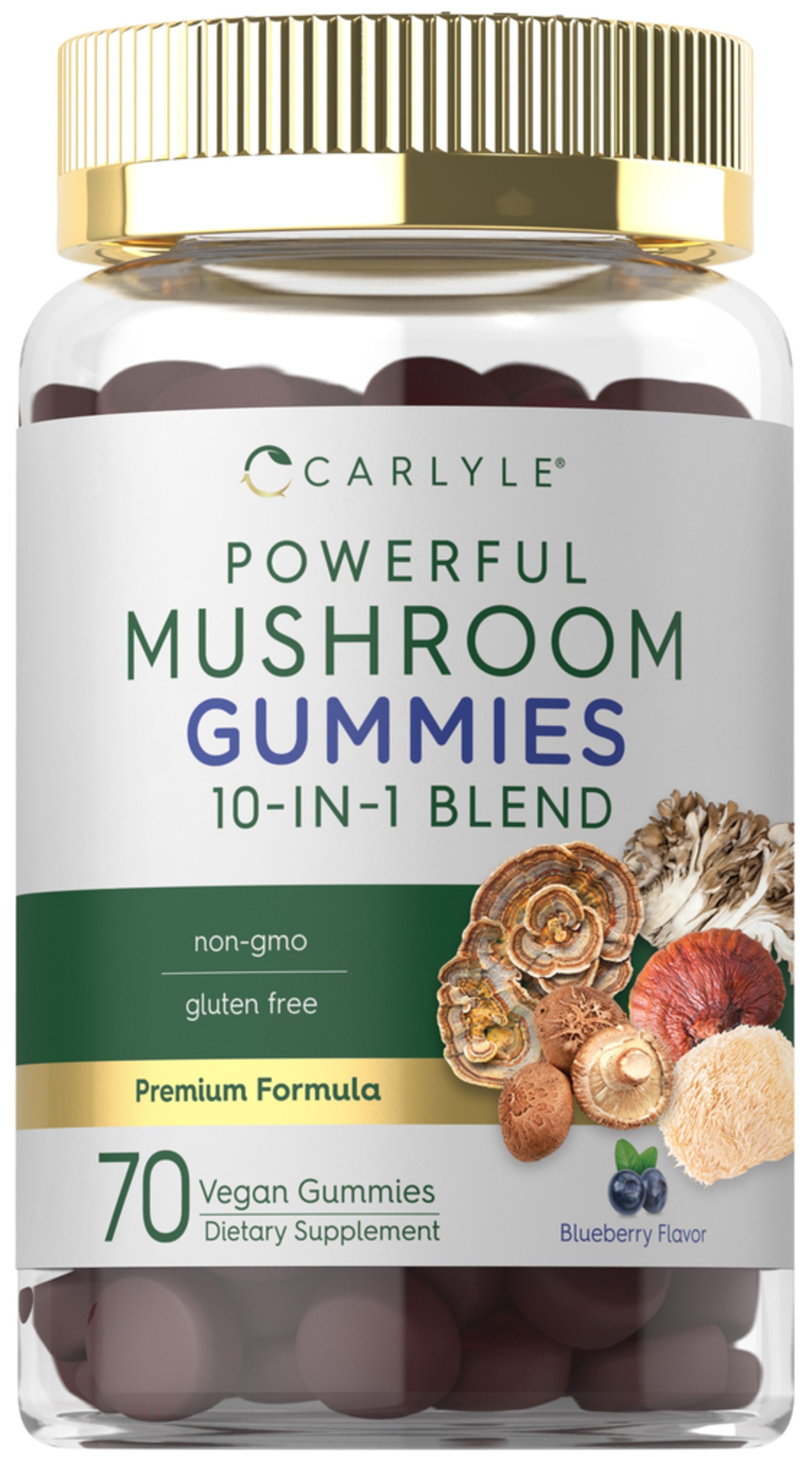 Powerful Mushroom 10-in-1 Blend (Blueberry), 70 Vegan Gummies