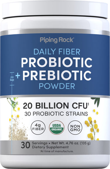 Probiotic + Prebiotic Powder (Organic), 20 Billion CFU, 4.76 oz (135 g) Bottle