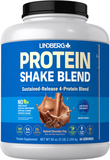 Protein Blend Shake (Natural Chocolate Chip), 5 lb (2.268 kg) Bottle
