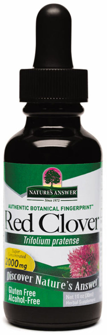 Red Clover liquid supplement, 1 fl oz (30ml) dropper bottle. Super Concentrated 2000mg, Gluten Free, Alcohol-Free.