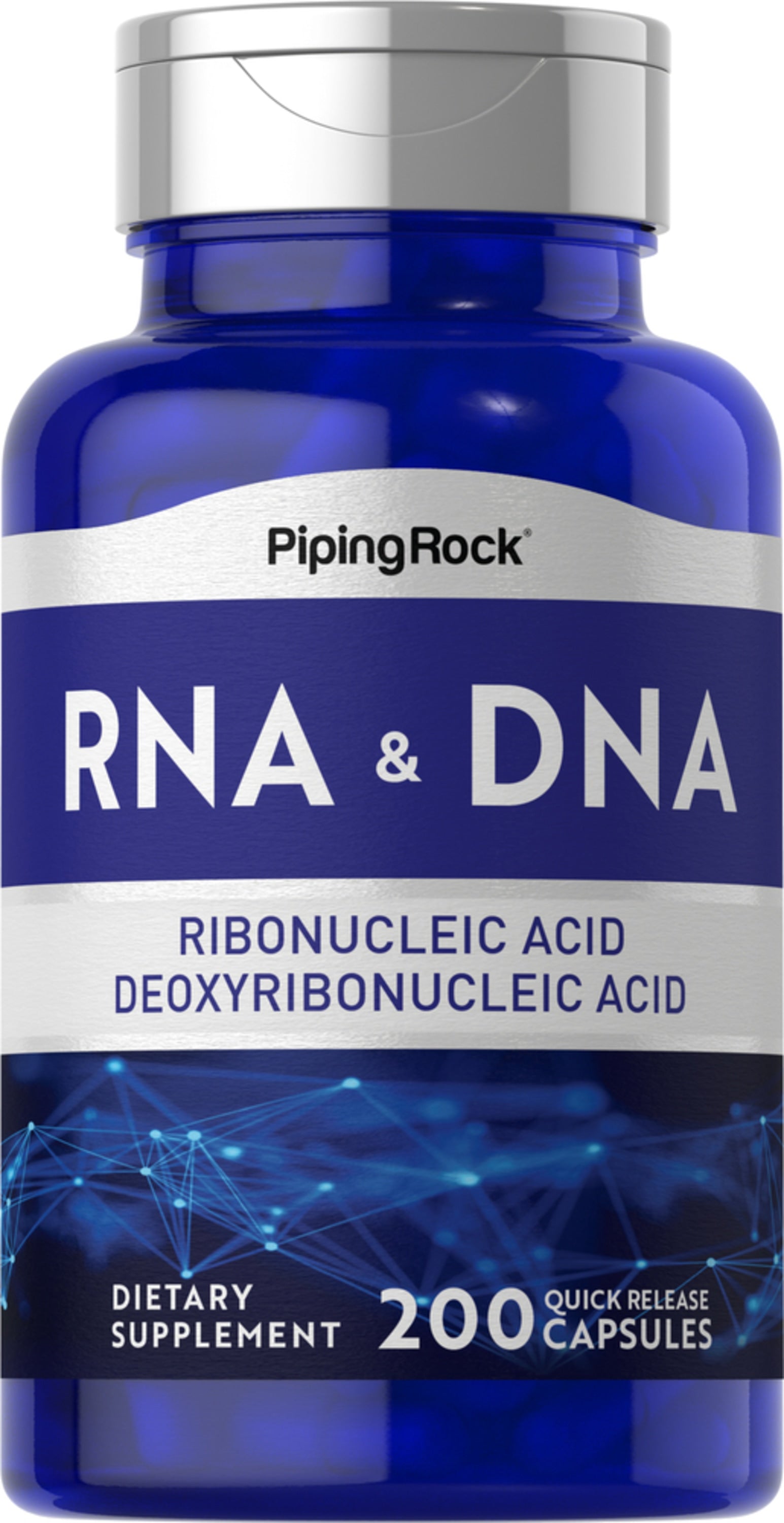 RNA & DNA Ribonucleic Acid & Deoxyribonucleic Acid dietary supplement, 200 quick release capsules.