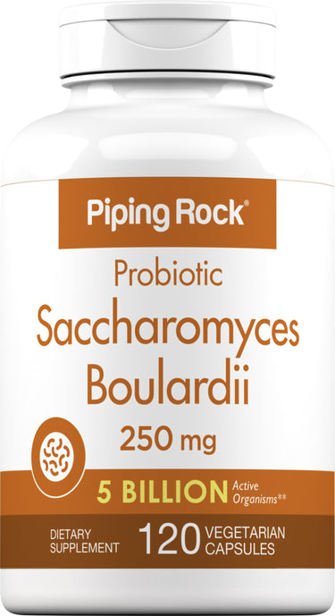 Probiotic Saccharomyces Boulardii 250 mg, 5 Billion Active Organisms, 120 Vegetarian Capsules, Dietary Supplement.
