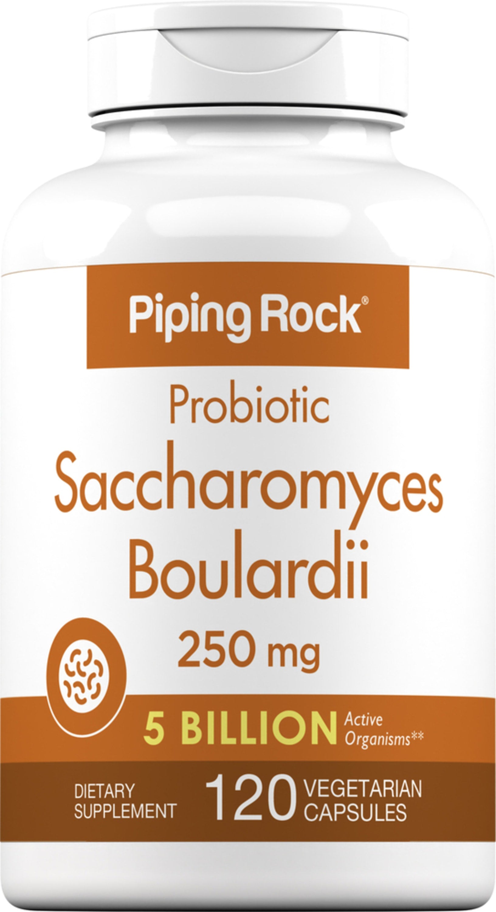 Probiotic Saccharomyces Boulardii 250 mg, 5 Billion Active Organisms, 120 Vegetarian Capsules, Dietary Supplement.