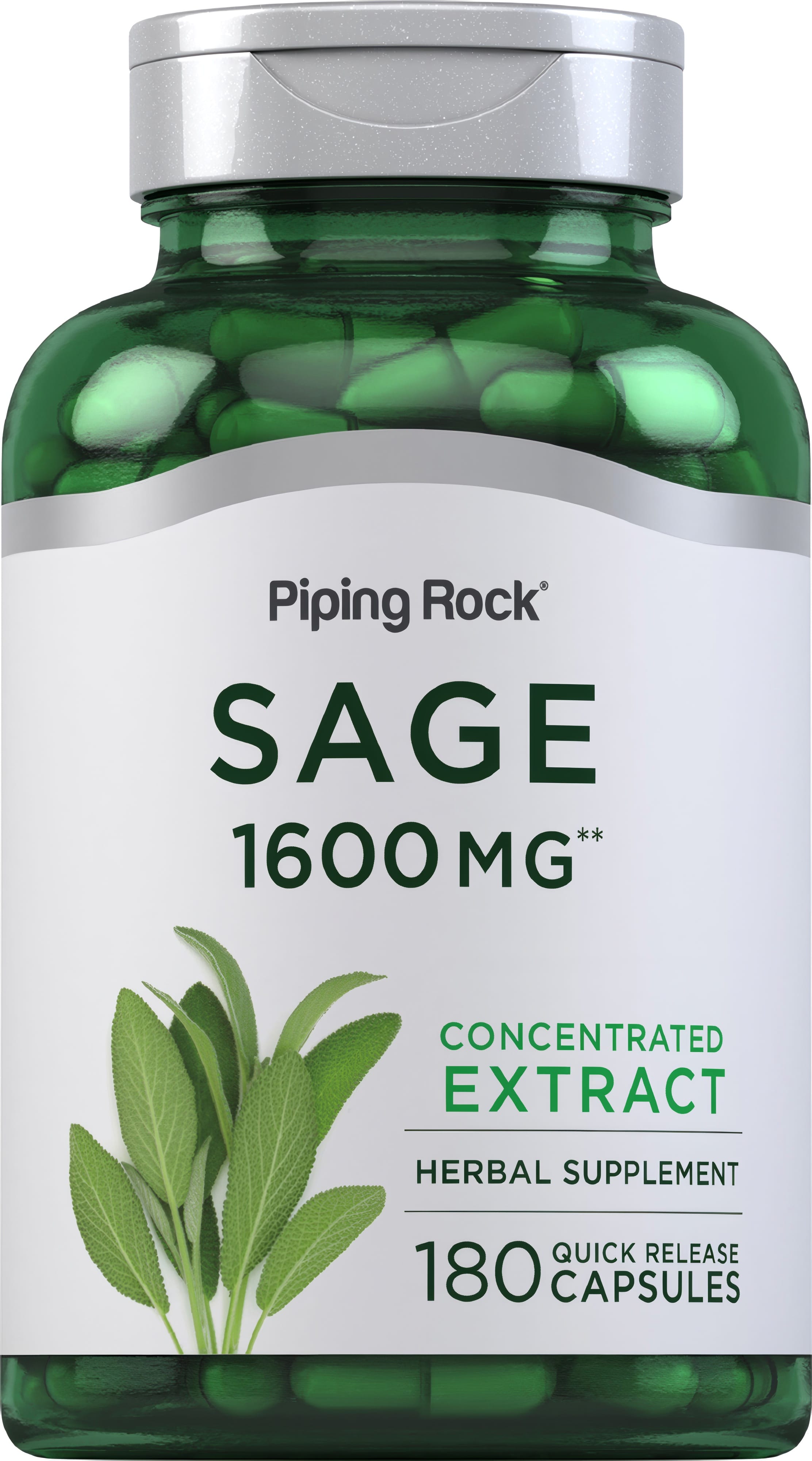 Sage, 1600 mg, 180 Quick Release Capsules
