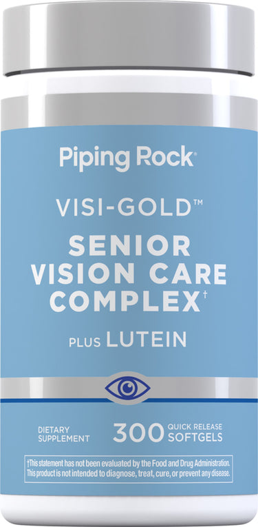 Visi-Gold Senior Vision Care Complex Plus Lutein, 300 quick-release softgels bottle.