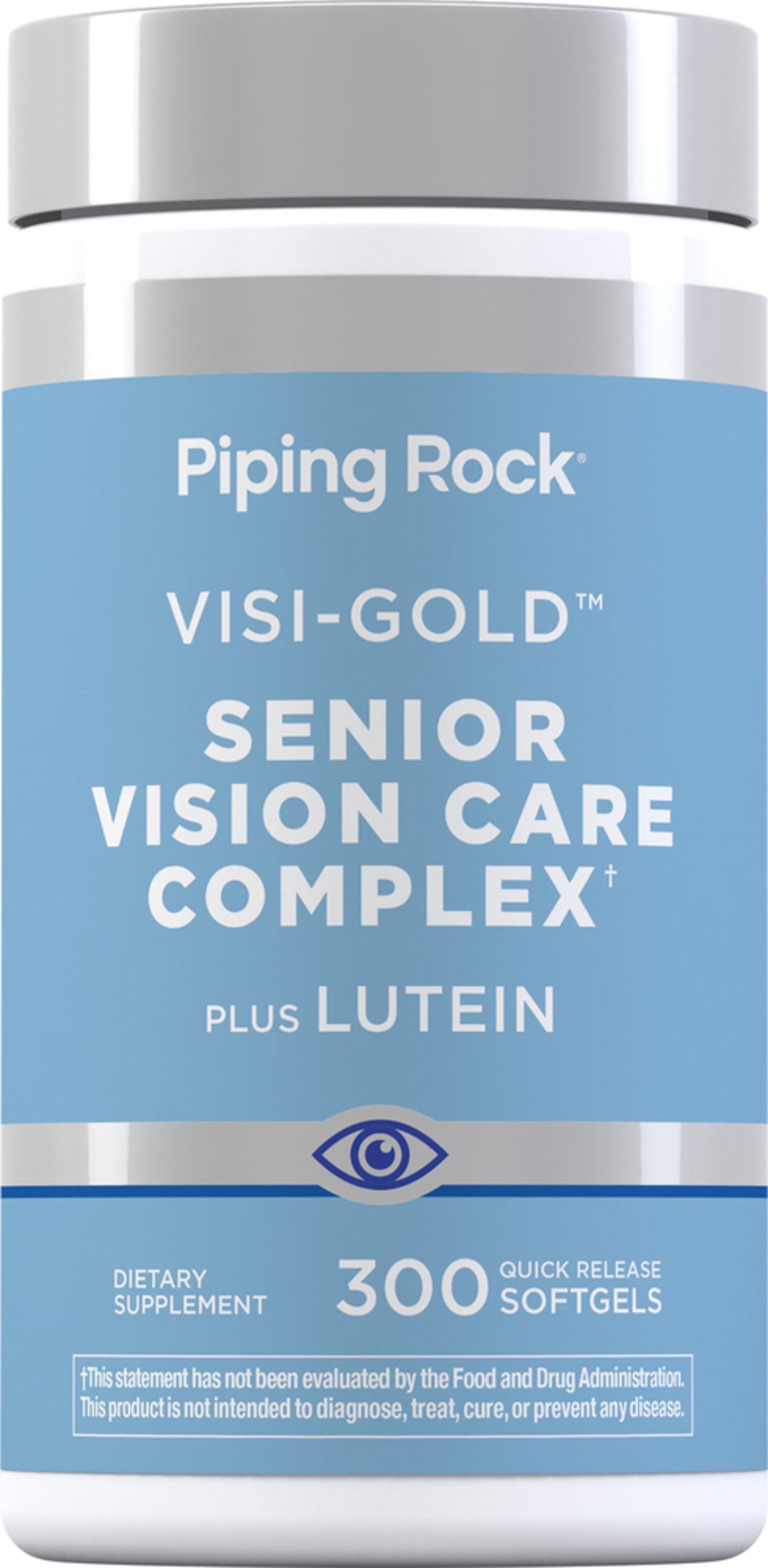 Visi-Gold Senior Vision Care Complex Plus Lutein, 300 quick-release softgels bottle.