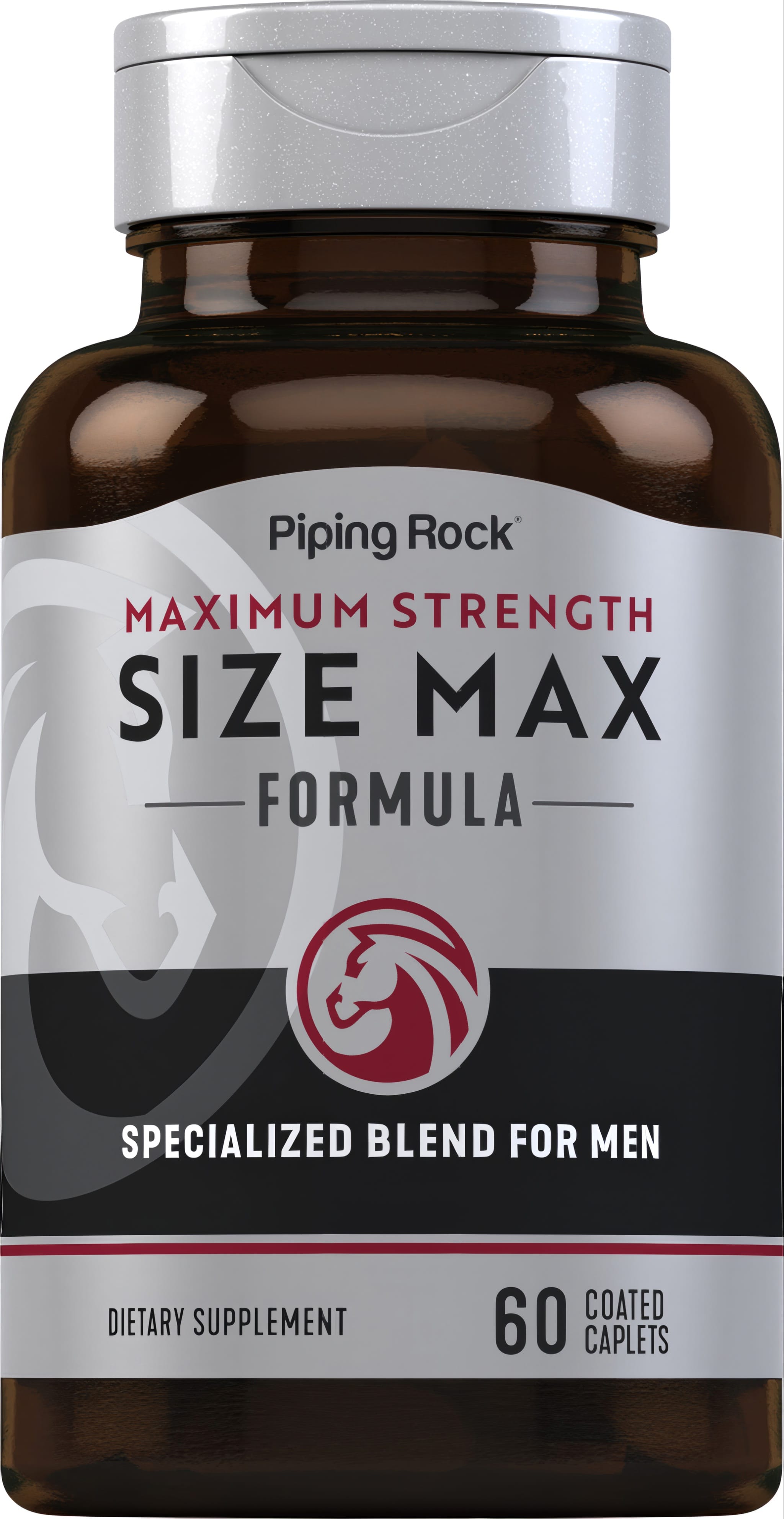 Size Max Formula: Maximum Strength blend for men, 60 coated caplets for support.