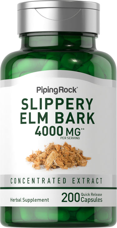 Slippery Elm Bark, 4000 mg (per serving), 200 Quick Release Capsules