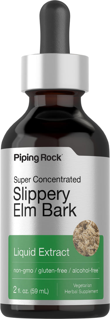 Slippery Elm Liquid Extract Alcohol Free, 2 fl oz (59 mL) Dropper Bottle