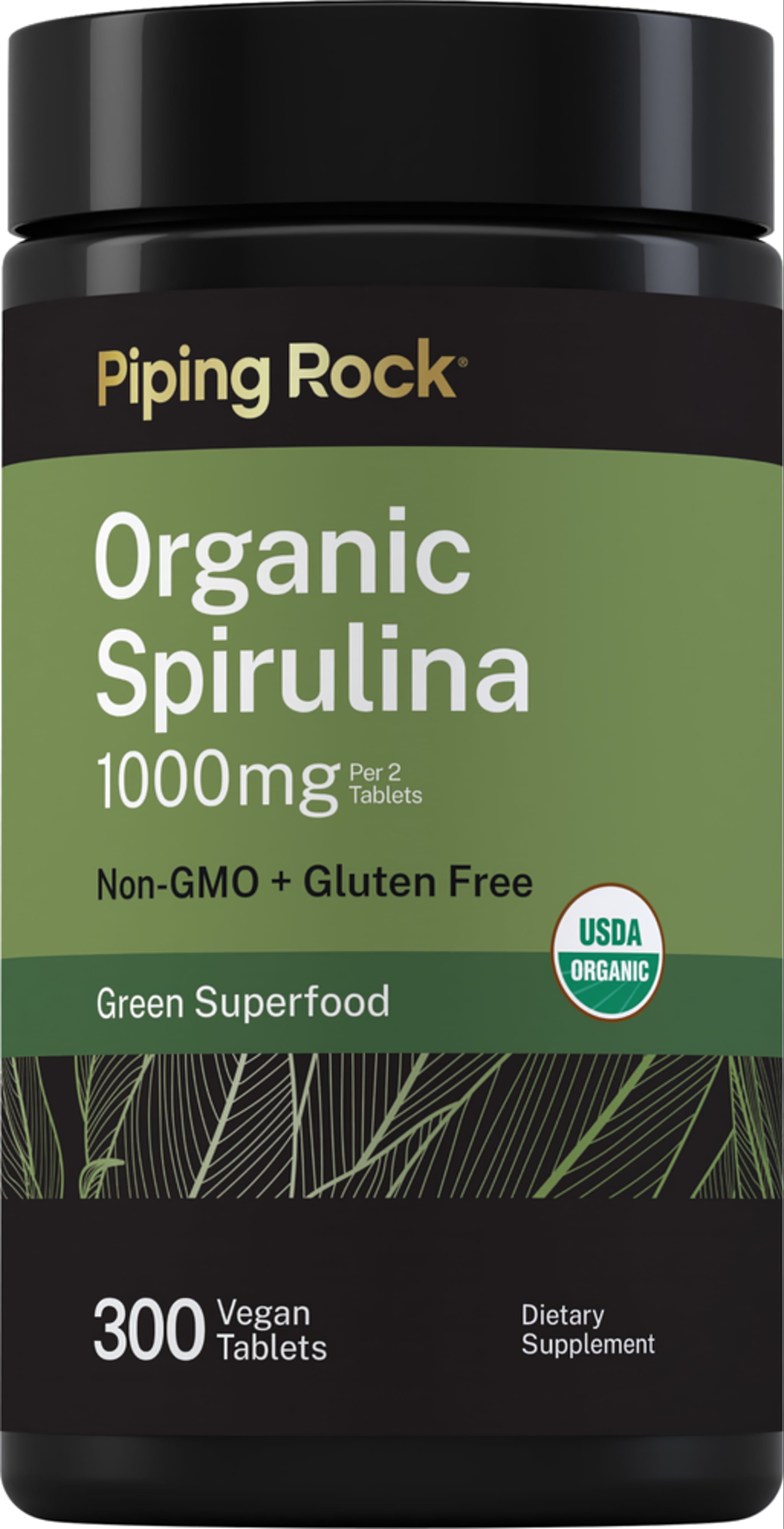 Spirulina (Organic), 1000 mg (per serving), 300 Vegetarian Tablets