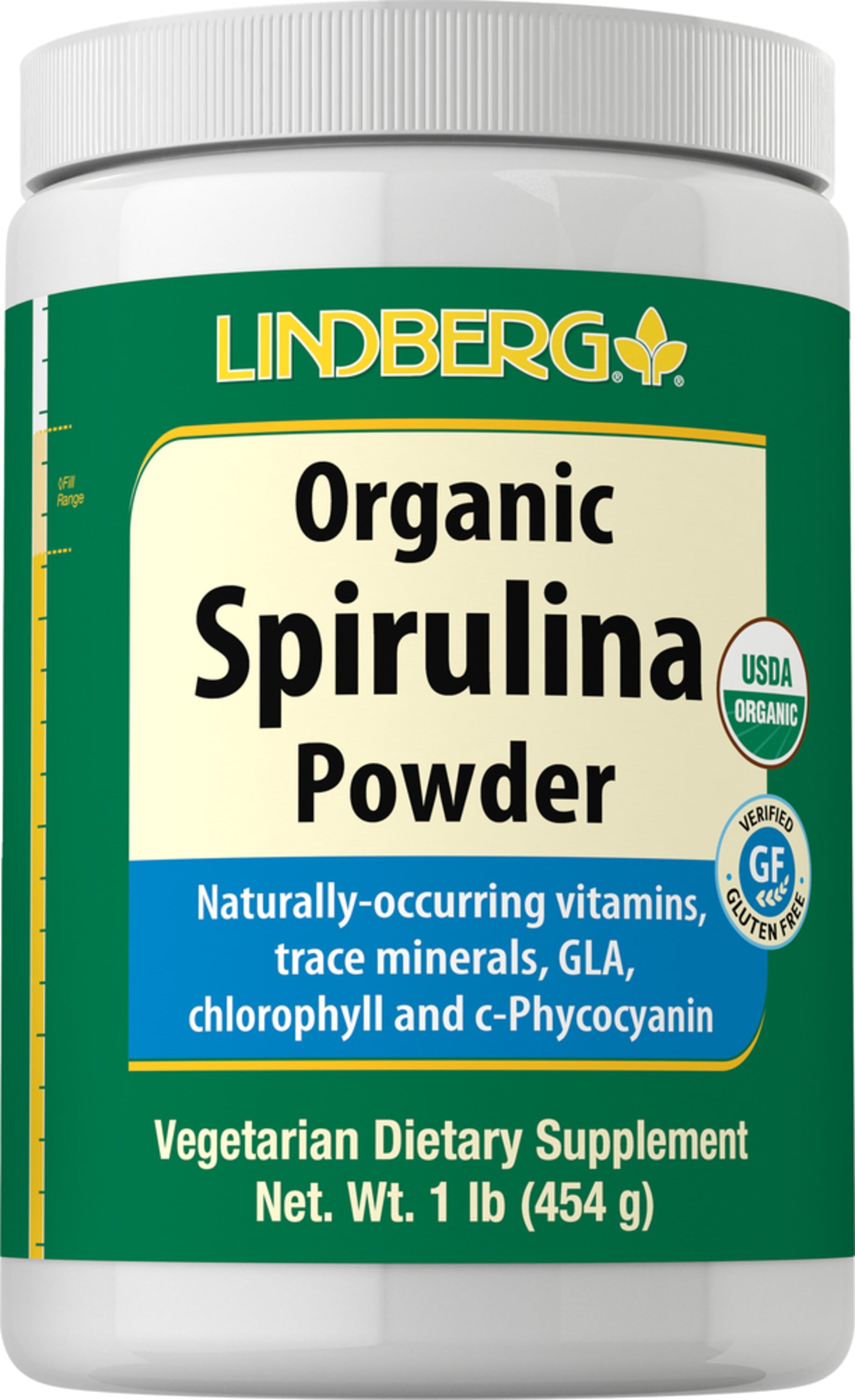 Spirulina (Blue-Green Algae) Powder, 1 lb (454 g) Bottle