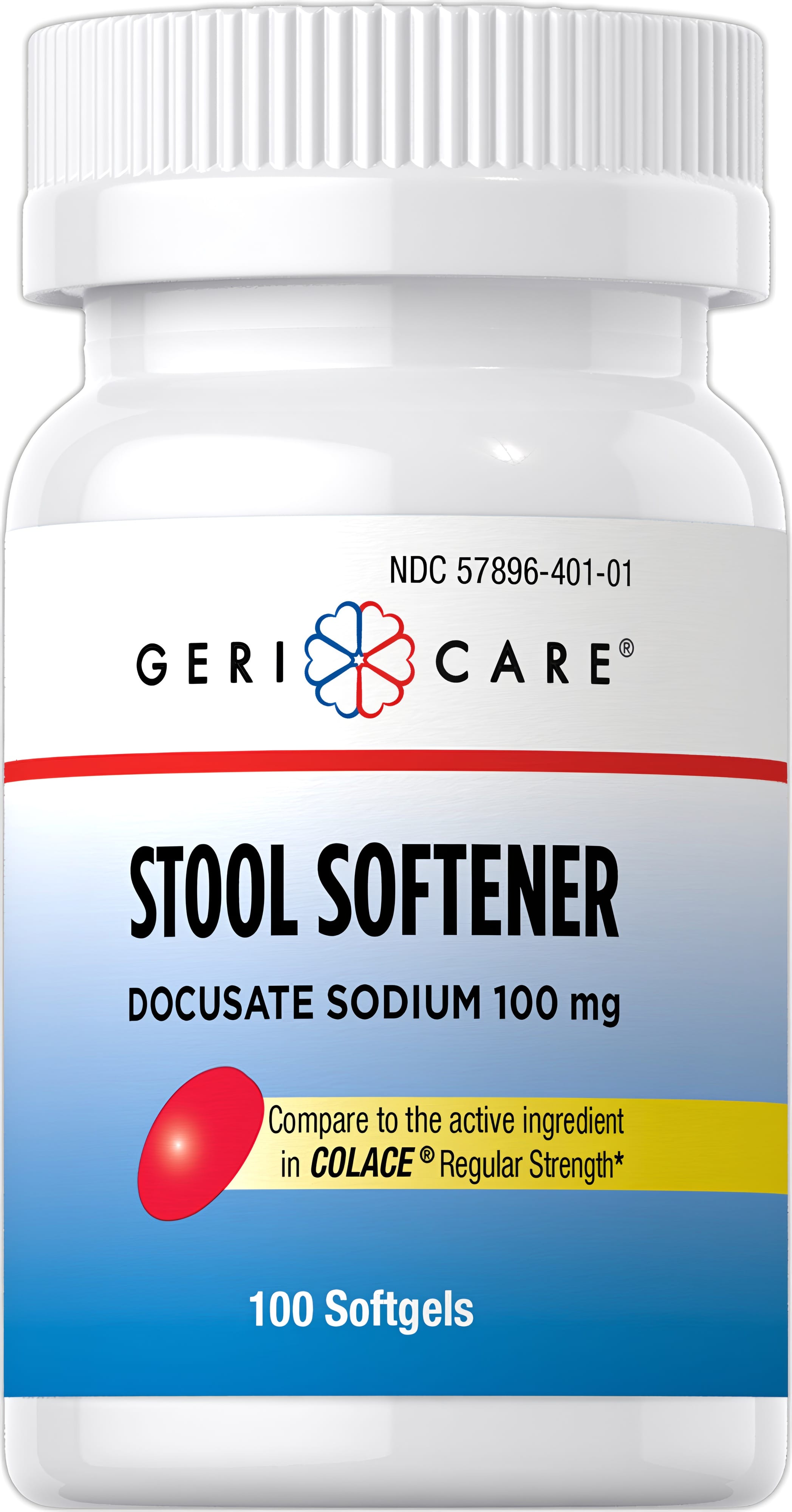 Stool Softener Docusate Sodium 100 mg, Compare to Colace , 100 Softgels