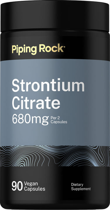 This product is Strontium Citrate, offering 680mg per 2 capsules, with 90 vegan capsules as a dietary supplement.