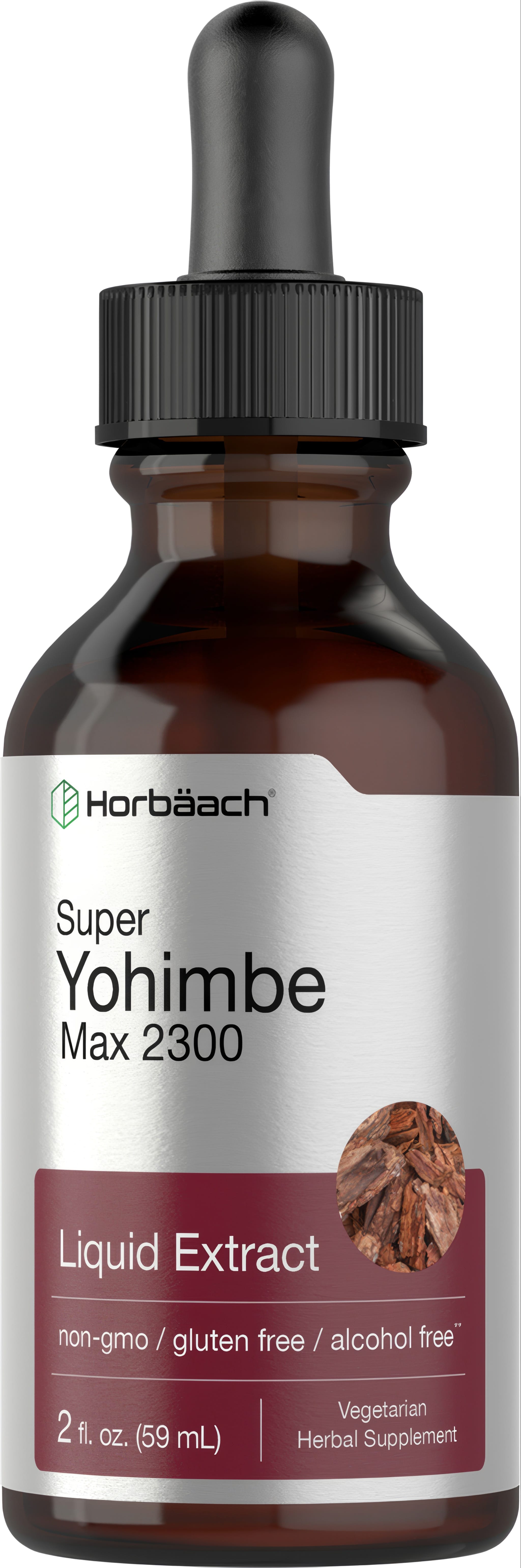 Horbäach Super Yohimbe Max 2300 Liquid Extract 2 fl. oz., non-gmo, gluten free, alcohol free, Vegetarian Herbal Supplement.