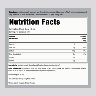 Better Stevia Extract Powder, 1 oz (28 g) Bottle