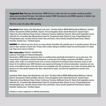 Glucosamine, MSM & Arnica Liposome Lotion, 8 oz Tube