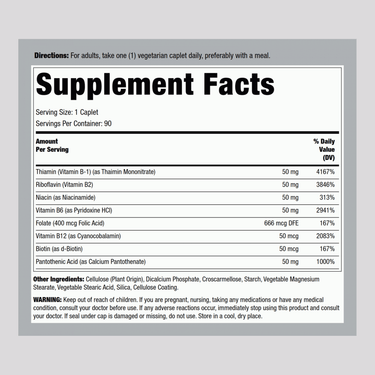 B-Complex, 50 mg, 90 Vegetarian Caplets