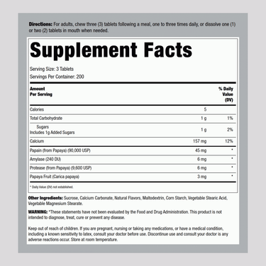 Original Papaya Enzyme Chewable, 600 Chewable Tablets