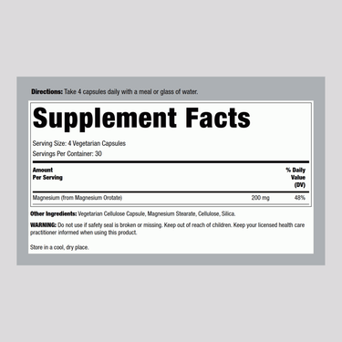 Magnesium Orotate, 200 mg, 120 Vegetarian Capsules