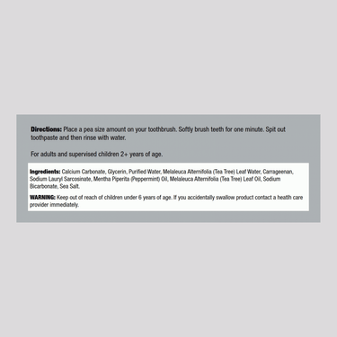 Tea Tree Oil Toothpaste (Mint), 6.25 oz (177 g) Tube