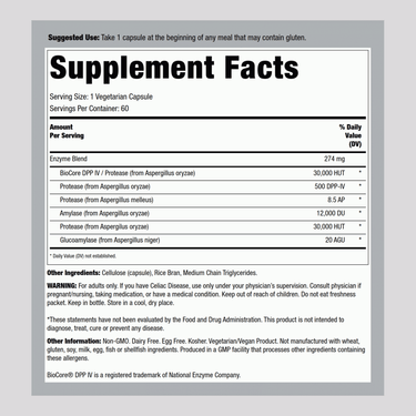 Gluten Digest Enzymes, 60 Vegetarian Capsules