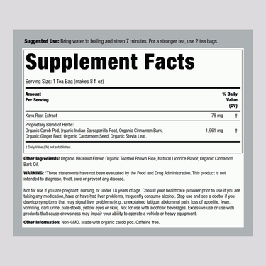 Kava Stress Relief Tea, 16 Tea Bags