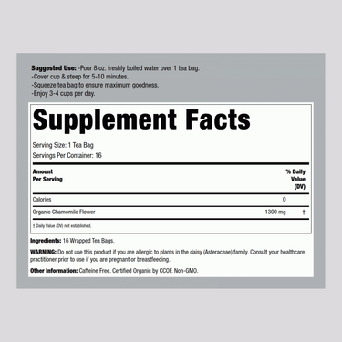 Chamomile Tea (Organic), 16 Tea Bags