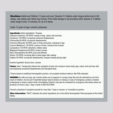 Leg Cramp PM Homeopathic Formula to Relax Calf & Foot Cramps, 50 Tablets