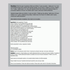 Supplement Facts for MediNatura T-relief, 100 tablets.