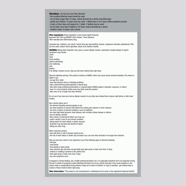 Ibuprofen 200 mg, Compare to Advil , 100 Tablets