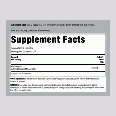 Kre-Alkalyn Creatine, 750 mg, 240 VegCaps