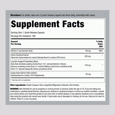 Leg Vein Support, 180 Quick Release Capsules
