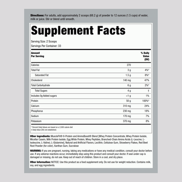 MuscleFit Protein Powder (Creamy Strawberry Shortcake Trifle), 5 lb (2.268 kg) Bottle