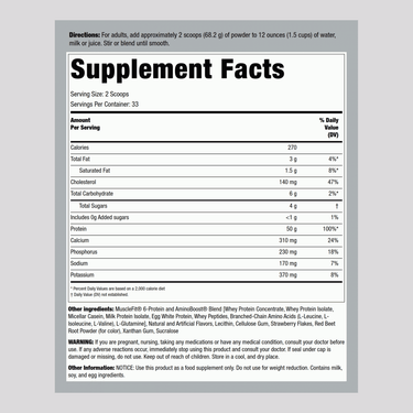 MuscleFit Protein Powder (Creamy Strawberry Shortcake Trifle), 5 lb (2.268 kg) Bottle