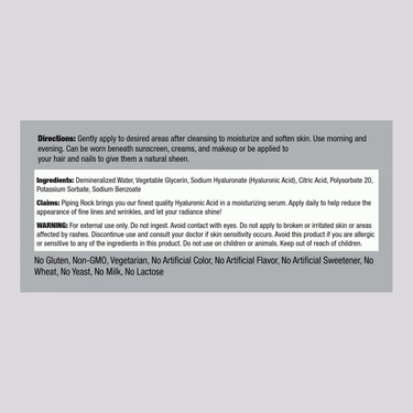 Hyaluronic Acid Serum, 1 fl oz (30 mL) Pump Bottle