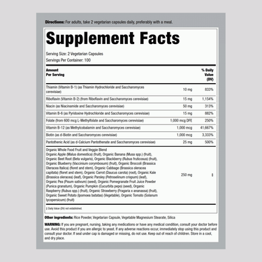 B Complex Whole Food Fruits & Veggies, 200 Vegetarian Capsules