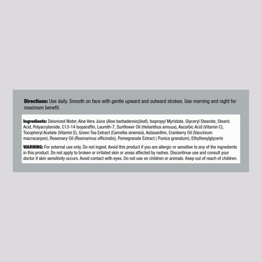 Image shows Supplement Facts for Vitamin C Cream 4 OZ in detail.