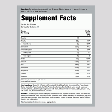 MuscleFit Protein Powder (Chocolate Fudge Ice Cream), 2 lb (908 g) Bottle