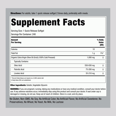 Olive Oil, 1000 mg, 240 Quick Release Softgels