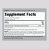 Supplement Facts panel detailing NAD 260mg per serving in a bottle of 60 capsules.