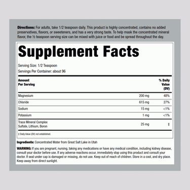 Trace Mineral Liquid, 8 oz (237 mL) Bottle