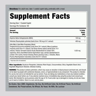 Ultra Men's HARD MAX, 60 Coated Caplets