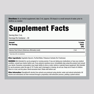 Valerian Root Liquid Extract Alcohol Free, 4 fl oz (118 mL) Dropper Bottle