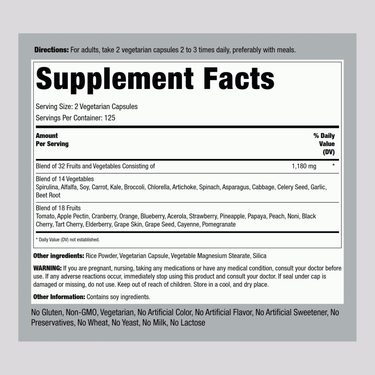 Fruit & Veggies for Life, 250 Vegetarian Capsules