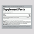 Image of the Supplement Facts panel for 1600 mg Holy Basil Tulsi capsules, showing details for 200 capsules.