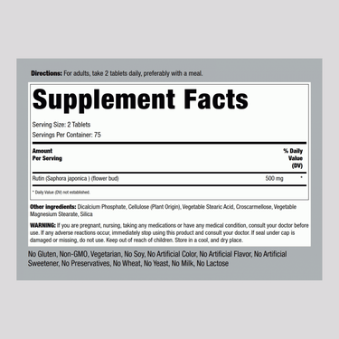 Rutin, 500 mg (per serving), 150 Tablets