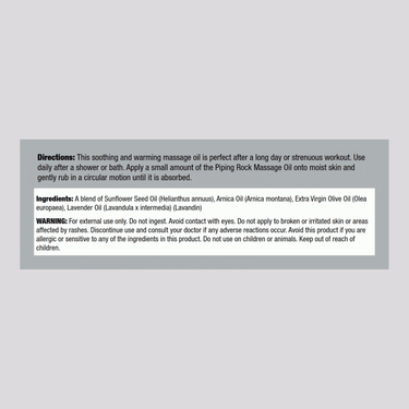 Arnica Massage Oil, 4 fl oz (118 mL) Bottle